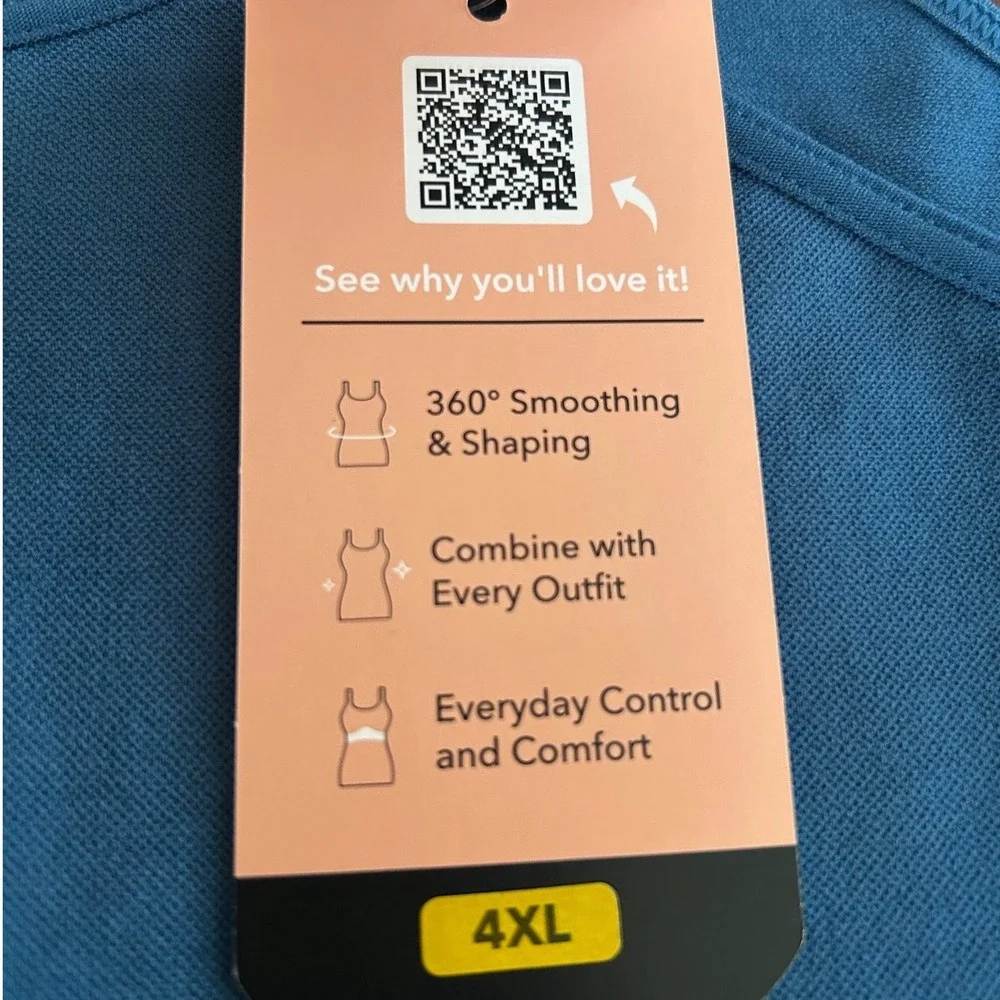 Shapermint Essentials Blue Scoop Neck Cami Shapewear 4XL Plus Size 62001‎ NEW - Picture 5 of 10